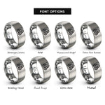 font options for inside engraving on gray trefoil knot rings