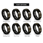 font options for inside engraving on gunmetal & black trefoil knot rings