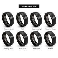 font options for inside engraving on black trekker poles rings