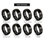 font options for inside engraving on black trekker poles rings