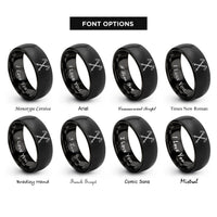 font options for inside engraving on black trekking poles rings