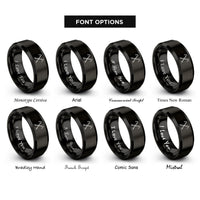 font options for inside engraving on black trekking poles rings