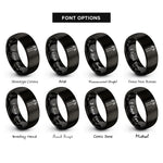 font options for inside engraving on black trekking poles rings