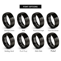 font options for inside engraving on black trekking poles rings