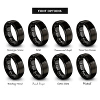 font options for inside engraving on black trekking poles rings