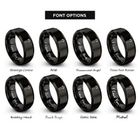 font options for inside engraving on black trekking poles rings