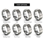 font options for inside engraving on silver trekking poles rings