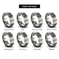 font options for inside engraving on silver trekking poles rings