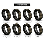 font options for inside engraving on gunmetal & black trekking poles rings