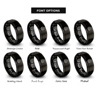 font options for inside engraving on black trellis circle rings