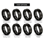 font options for inside engraving on black trellis circle rings