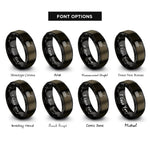 font options for inside engraving on gunmetal & black tremolo bridge arm rings
