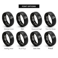 font options for inside engraving on black tremolo strokes rings