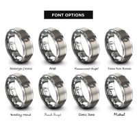 font options for inside engraving on gray trencher attachment rings