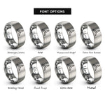 font options for inside engraving on silver tri wing rings