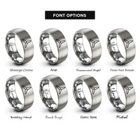 font options for inside engraving on silver tri wing rings