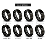 font options for inside engraving on black triangle rings