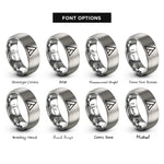 font options for inside engraving on silver triangle rings