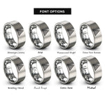 font options for inside engraving on silver triangle rings