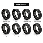 font options for inside engraving on black triangle peaks sun rings
