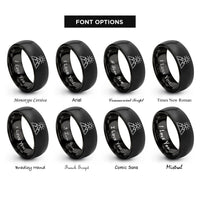font options for inside engraving on black triangle peaks sun rings