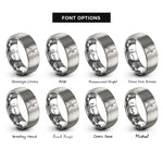 font options for inside engraving on gray triangle pose trikonasana rings