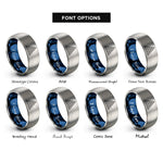 font options for inside engraving on blue & gray triangular lattice rings