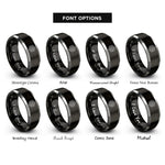 font options for inside engraving on black & gray triangular tessellation rings