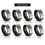 font options for inside engraving on black & grey triangular tessellation rings