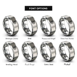 font options for inside engraving on silver triangular tessellation rings