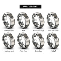 font options for inside engraving on silver triangular tessellation rings