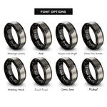 font options for inside engraving on black & grey triangular tiling rings