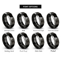 font options for inside engraving on black & grey triangular tiling rings