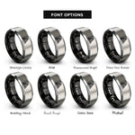 font options for inside engraving on black & grey triangular tiling rings