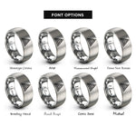 font options for inside engraving on gray triangular tiling rings