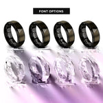 font options for inside engraving on gunmetal & black triangulation lines rings