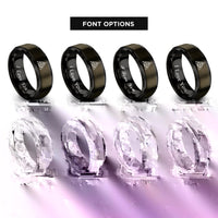 font options for inside engraving on gunmetal & black triangulation lines rings