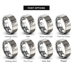 font options for inside engraving on silver triangulation marker rings