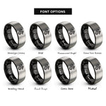 font options for inside engraving on black & gray tribal dragon rings