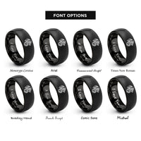 font options for inside engraving on black tribal dragon rings