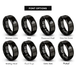 font options for inside engraving on black tribal dragon rings