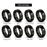 font options for inside engraving on black tribal dragon rings