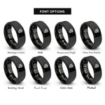 font options for inside engraving on black tribal dragon rings