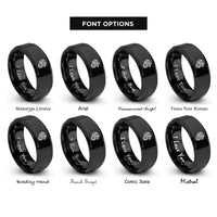 font options for inside engraving on black tribal dragon rings