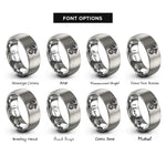 font options for inside engraving on silver tribal dragon rings