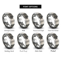 font options for inside engraving on grey tribal dragon rings