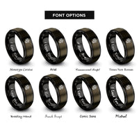 font options for inside engraving on gunmetal & black tribal dragon rings