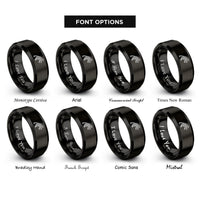 font options for inside engraving on black tribal frog leaping rings