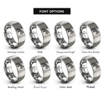 font options for inside engraving on grey tribal frog leaping rings