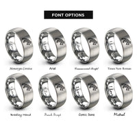 font options for inside engraving on grey tribal frog leaping rings